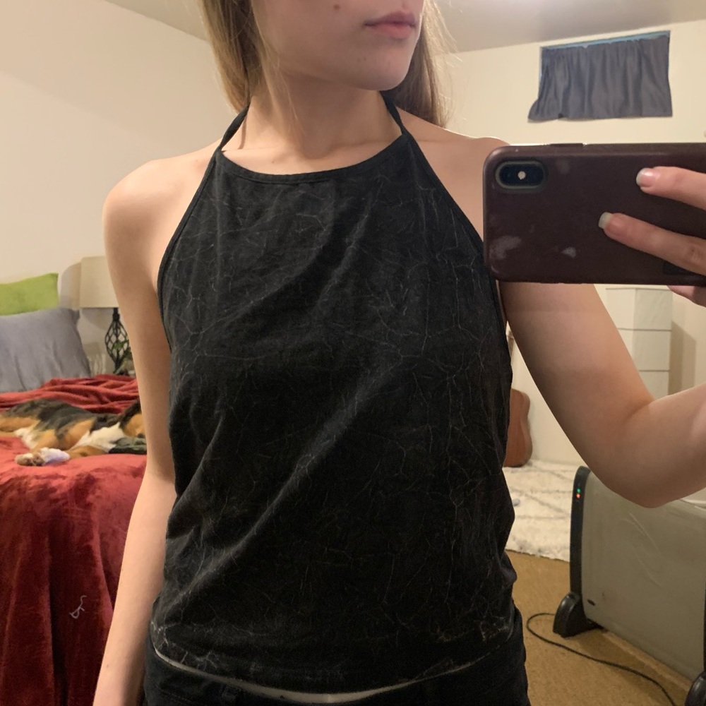 Acid-wash Halter Top